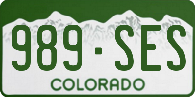 CO license plate 989SES