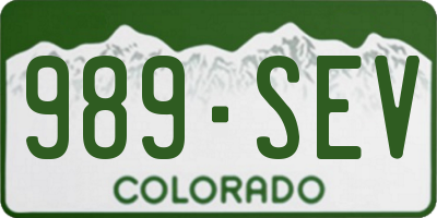CO license plate 989SEV