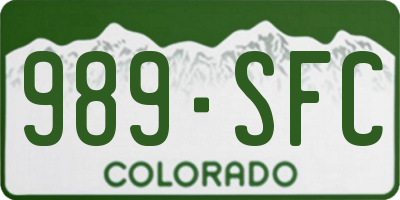 CO license plate 989SFC