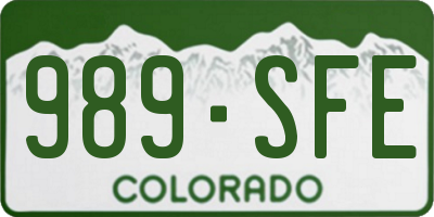 CO license plate 989SFE