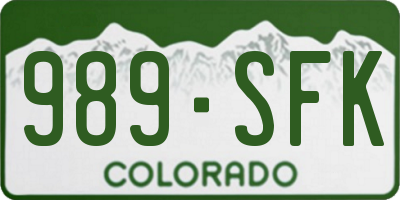 CO license plate 989SFK
