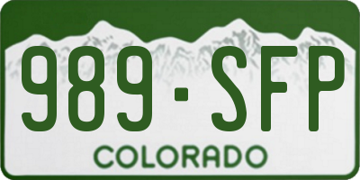 CO license plate 989SFP