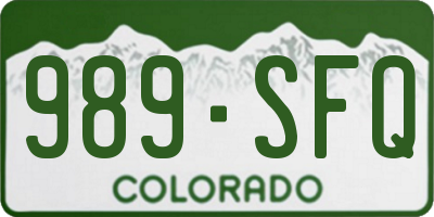 CO license plate 989SFQ