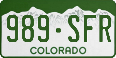 CO license plate 989SFR