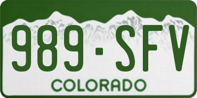 CO license plate 989SFV