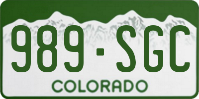 CO license plate 989SGC