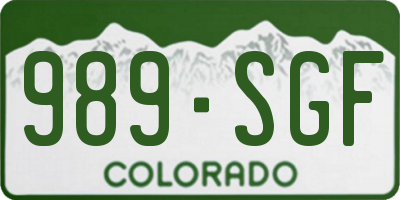 CO license plate 989SGF