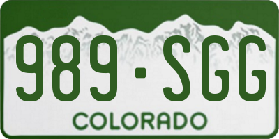 CO license plate 989SGG