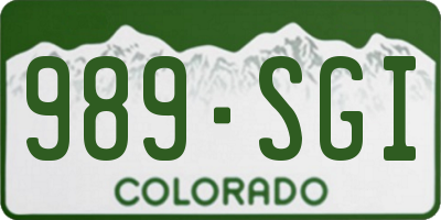 CO license plate 989SGI