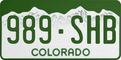 CO license plate 989SHB