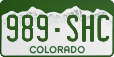 CO license plate 989SHC