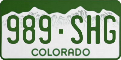 CO license plate 989SHG