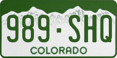 CO license plate 989SHQ
