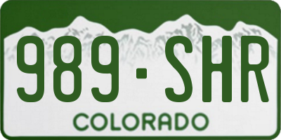 CO license plate 989SHR