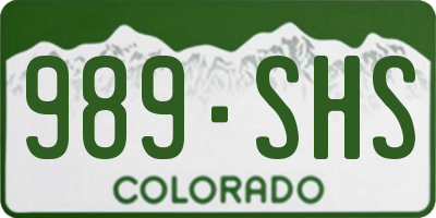 CO license plate 989SHS