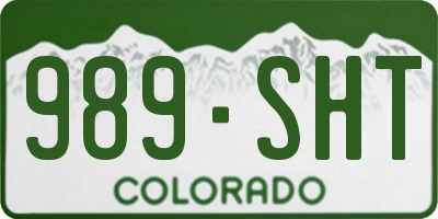 CO license plate 989SHT