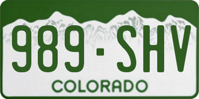CO license plate 989SHV