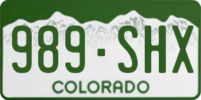 CO license plate 989SHX