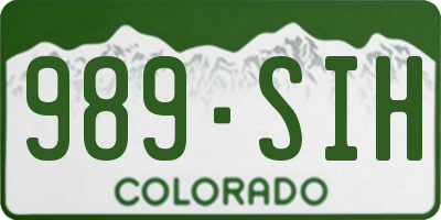 CO license plate 989SIH