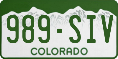 CO license plate 989SIV