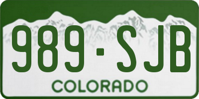 CO license plate 989SJB