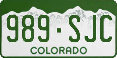 CO license plate 989SJC