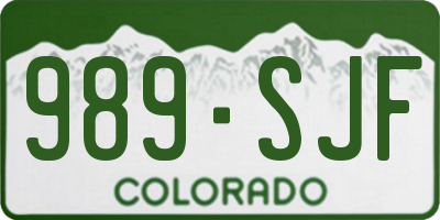 CO license plate 989SJF
