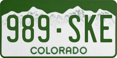 CO license plate 989SKE