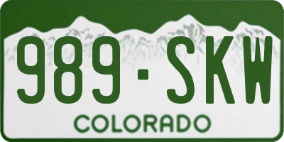 CO license plate 989SKW