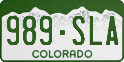 CO license plate 989SLA