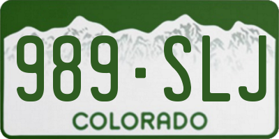 CO license plate 989SLJ