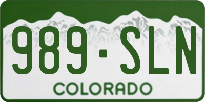CO license plate 989SLN