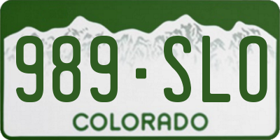 CO license plate 989SLO