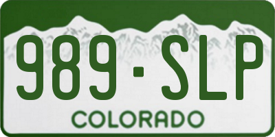 CO license plate 989SLP