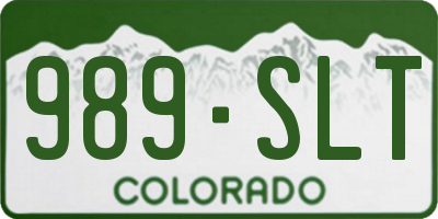 CO license plate 989SLT