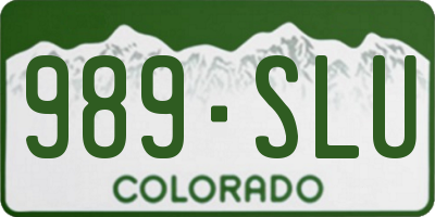 CO license plate 989SLU