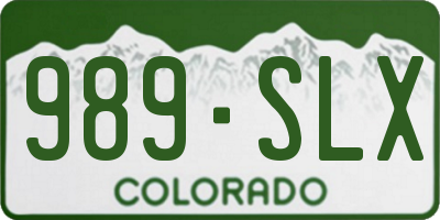 CO license plate 989SLX
