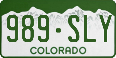 CO license plate 989SLY