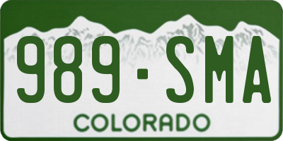 CO license plate 989SMA