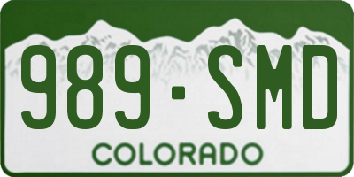 CO license plate 989SMD