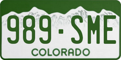 CO license plate 989SME