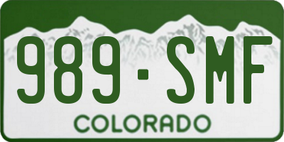 CO license plate 989SMF