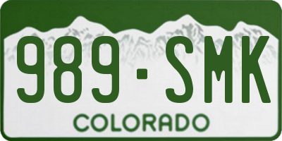 CO license plate 989SMK