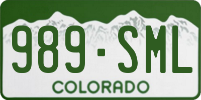 CO license plate 989SML