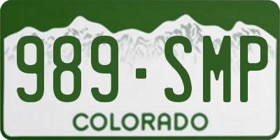 CO license plate 989SMP