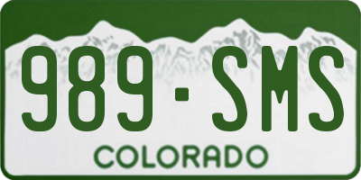 CO license plate 989SMS
