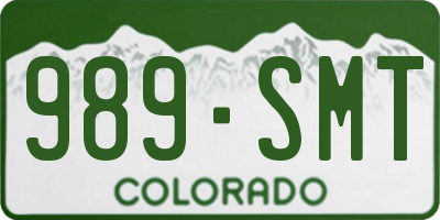 CO license plate 989SMT