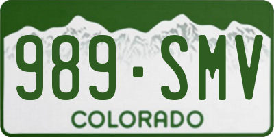CO license plate 989SMV