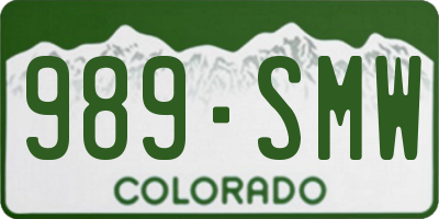 CO license plate 989SMW
