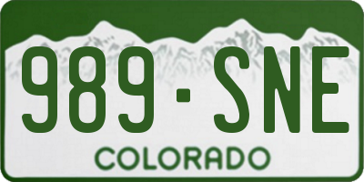 CO license plate 989SNE